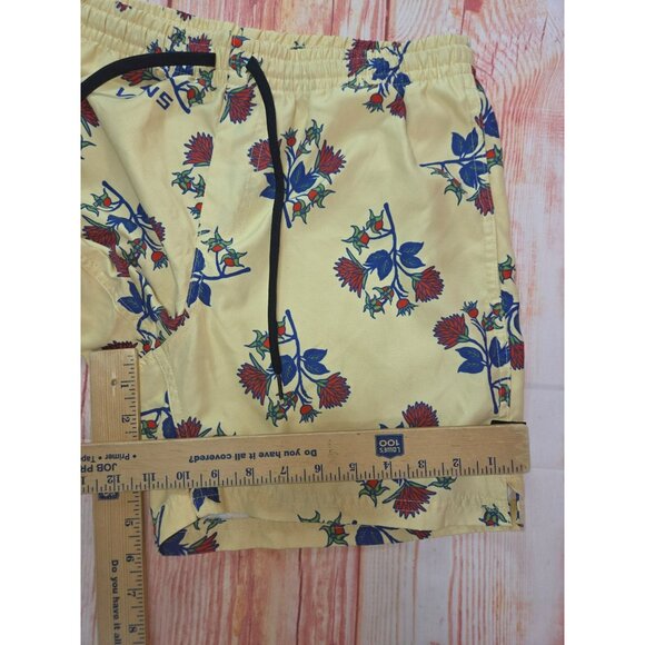Vans Mens Floral Print Yellow Swim Trunks Small - Picture 7 of 7